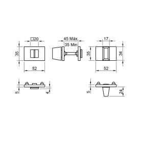 Накладка сантехническая WC TUPAI 4086 RT H 5S - teh_risunok_4086_RT_5S 