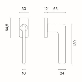 Оконная ручка STILE TOBA Q - teh-risunok-toba-q