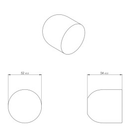 Ручка Verum Nuda Lui Marmo односторонняя фиксированная - Тех.рисунок NUDA LUI MARMO