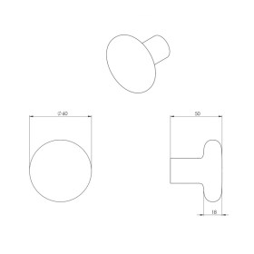 Ручка Verum Nuda Soap двусторонняя фиксированная - Тех.рисунок NUDA SOAP