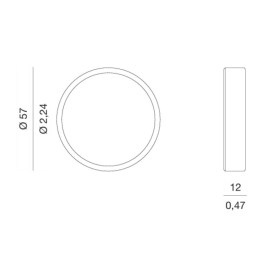 Ручка для стеклянных дверей Verum Nuda Tondo - Тех.рисунок NUDA TONDO
