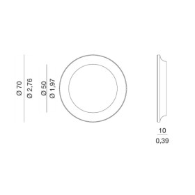 Ручка для стеклянных дверей Verum Nuda Vulcano - Тех.рисунок NUDA VULCANO
