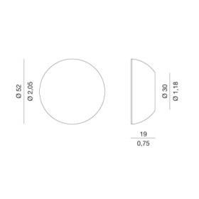 Ручка для стеклянных дверей Verum Nuda Yoyo - Тех.рисунок NUDA YOYO