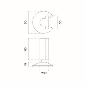 Ограничитель дверной APRILE DS HL-A - teh-risunok-ds-hl-a